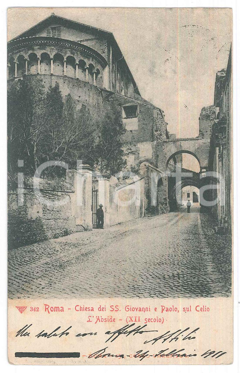 1911 ROMA Chiesa SS. Giovanni e Paolo - Abside *Cartolina ANIMATA FP VG