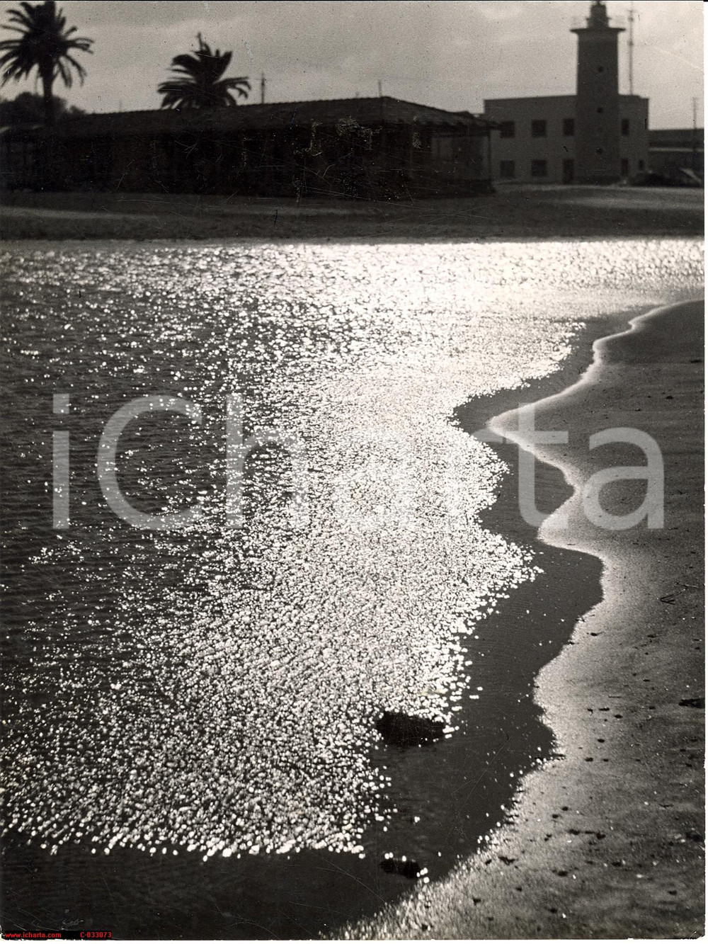 Fotografia d epoca originale 1960 ca VIAREGGIO mare di notte con faro FOTOGRAFIA ARTISTICA 1