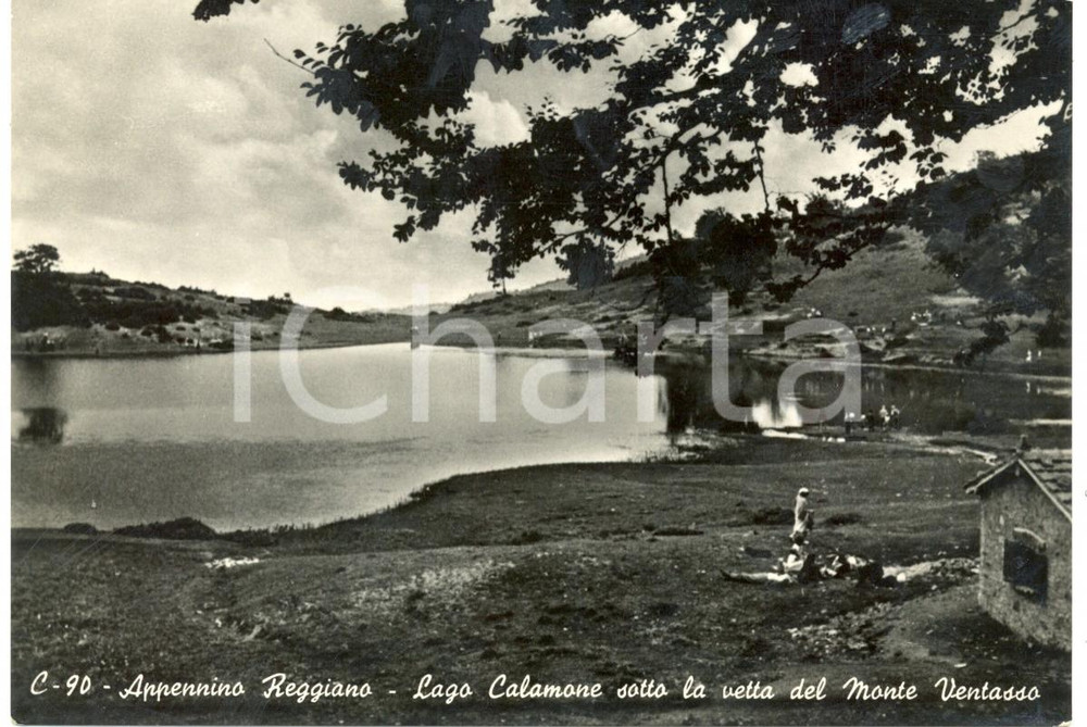 Cartolina originale da collezione 1960 RAMISETO (RE) Lago CALAMONE sotto vetta del monte VENTASSO *Cartolina FG VG 1