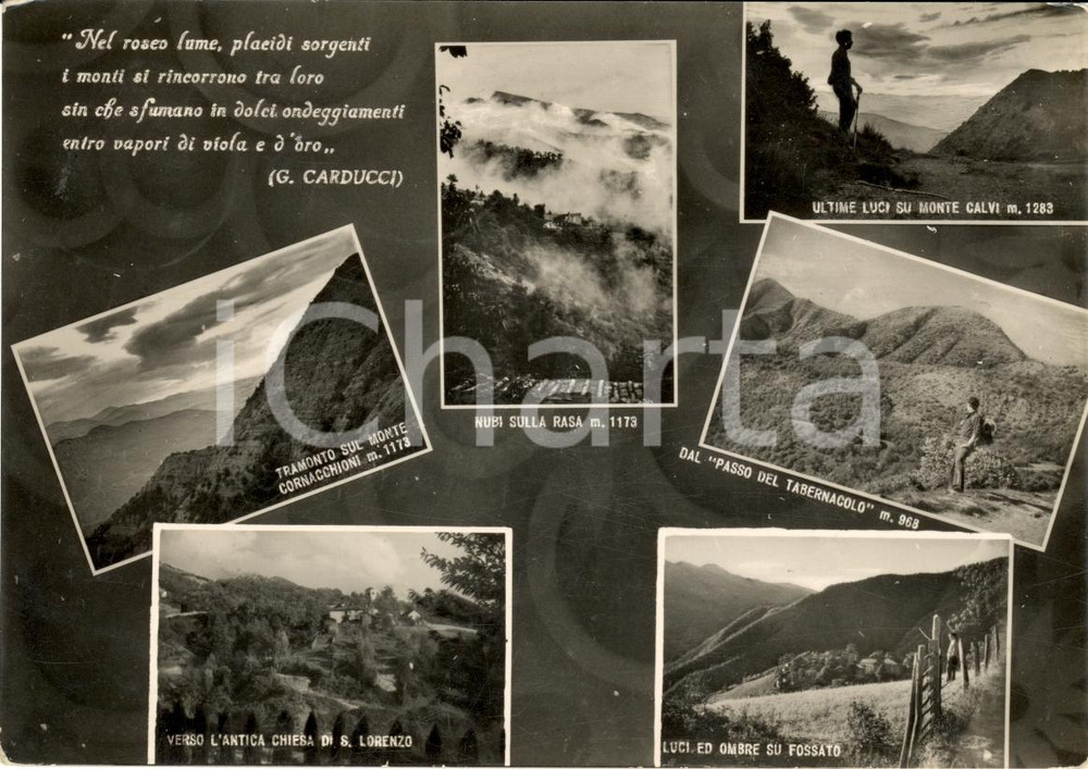 Cartolina originale da collezione 1957 CANTAGALLO PO Vedutine della frazione FOSSATO FG 1