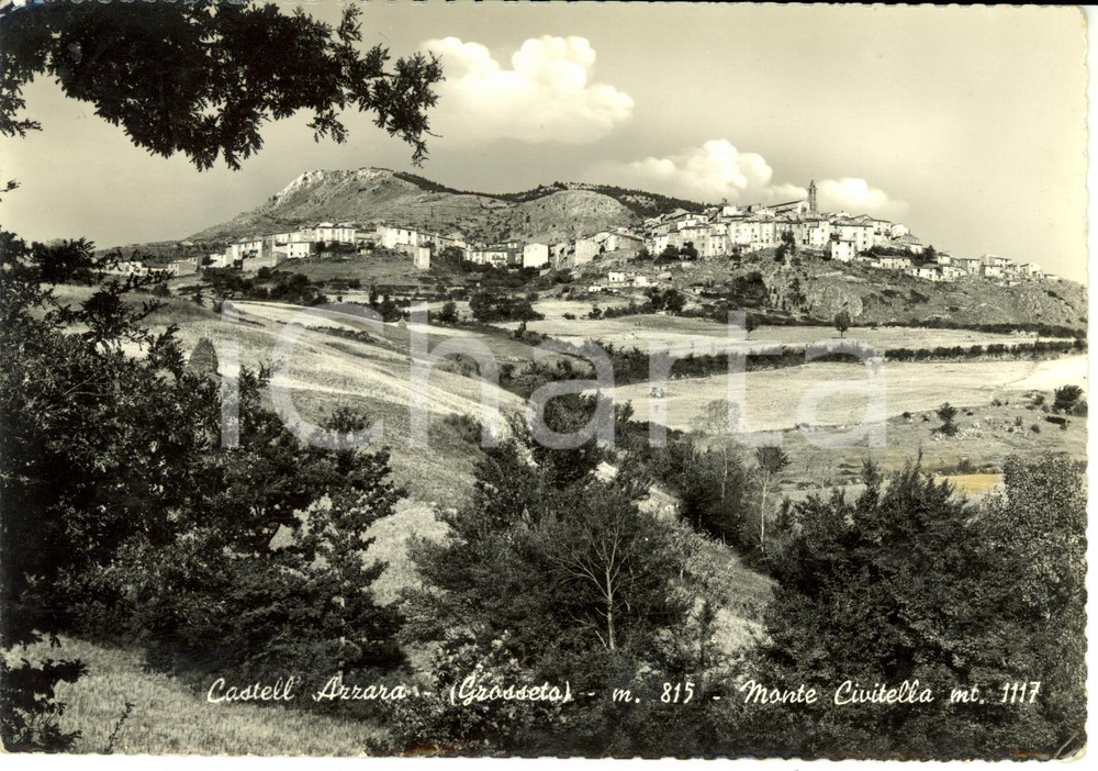 Cartolina originale da collezione 1969 CASTELL AZZARA GR Scorcio panoramico con MONTE CIVITELLA Cartolina FG VG 1
