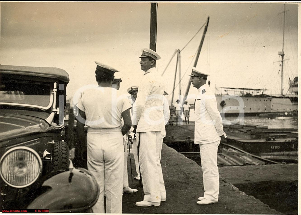 Fotografia d epoca originale 1936 Eritrea Massaua  Marina Militare Duca Spoleto 1