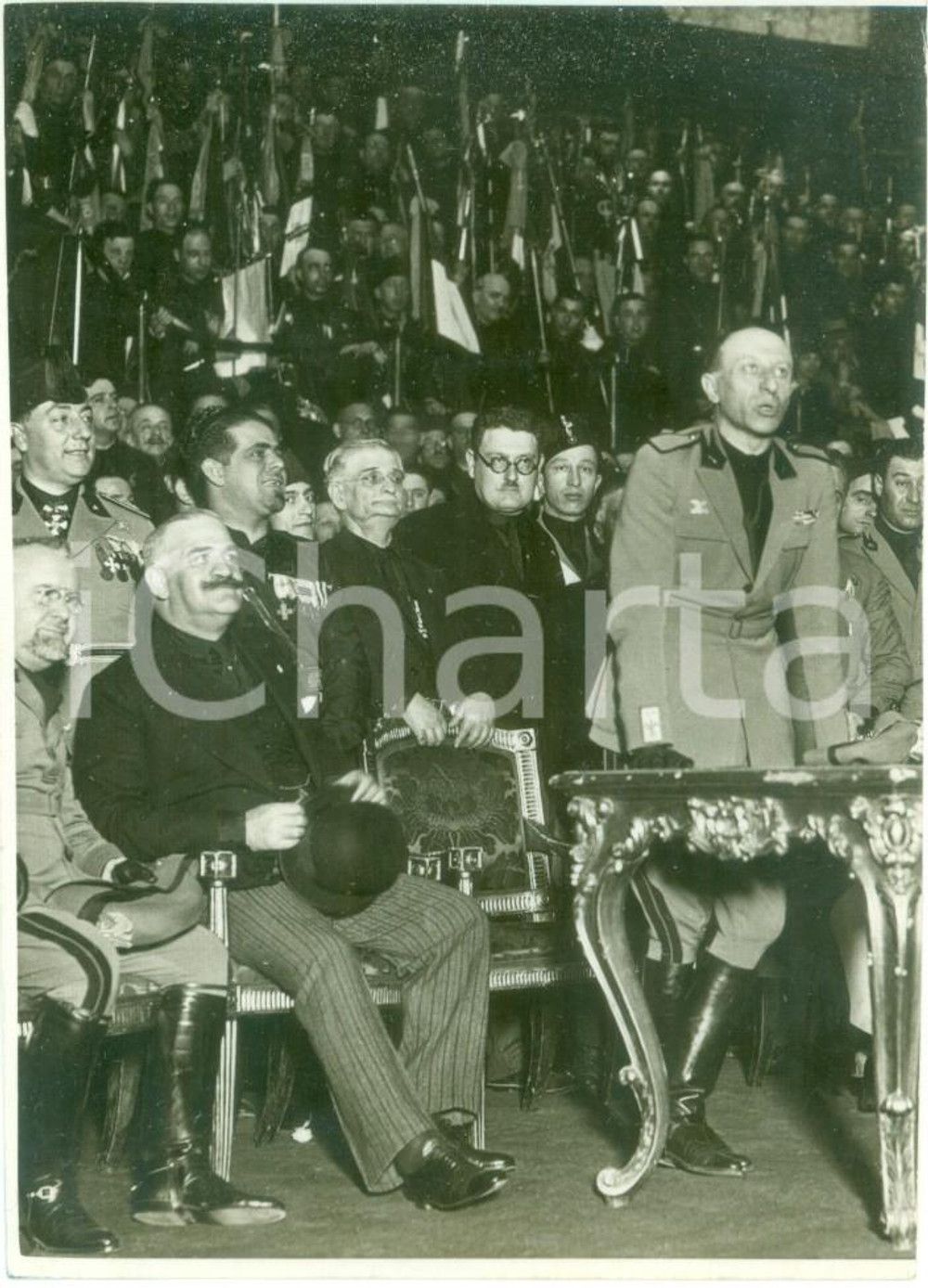 Fotografia d epoca originale 1930 ROMA Augusto TURATI Costanzo CIANO al Congresso dei Postelegrafonici FOTO 1