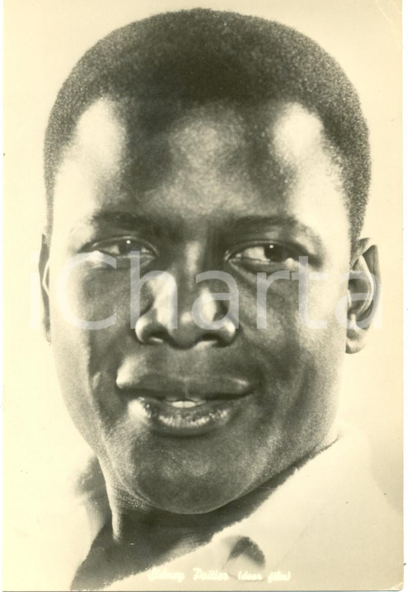 Cartolina originale da collezione 1968 CINEMA Sidney POITIER in La parete nel fango Cartolina FG VG DEAR FILM 1