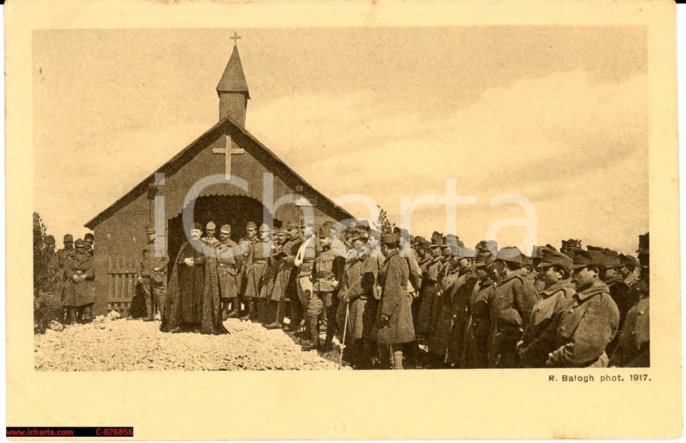Cartolina originale da collezione 1917 WWI Erster Weltkrieg, preghiera prima della battaglia 1