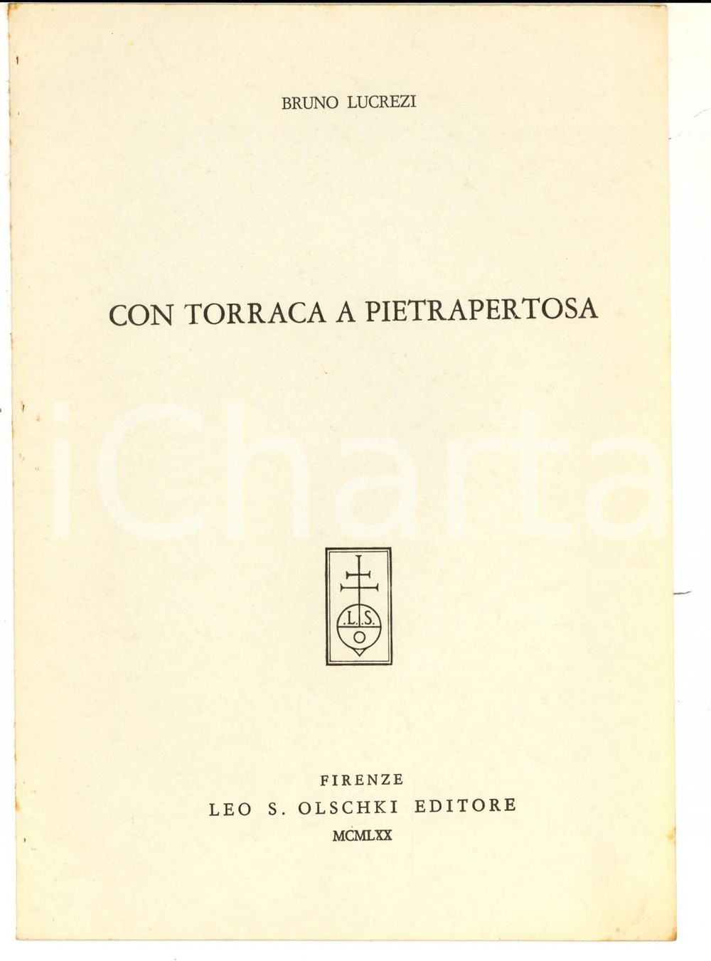 Libro, pubblicazione d epoca 1970 Bruno LUCREZI Con Torraca a Pietrapertosa Dante e la cultura sveva 1