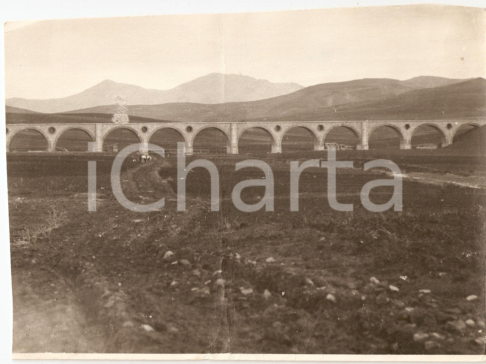 Fotografia d epoca originale 1937 TRAPANI Il grande viadotto a VALLE BENUARA Animata Fotografia 1