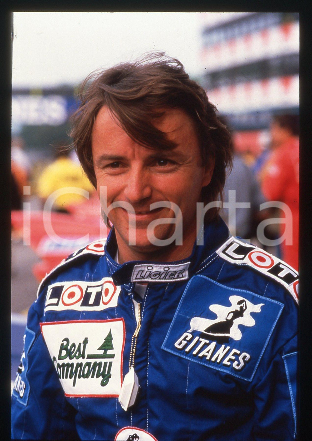35mm vintage slide* 1985 ca GP SAN MARINO Renè ARNOUX scuderia LIGIER - Ritratto