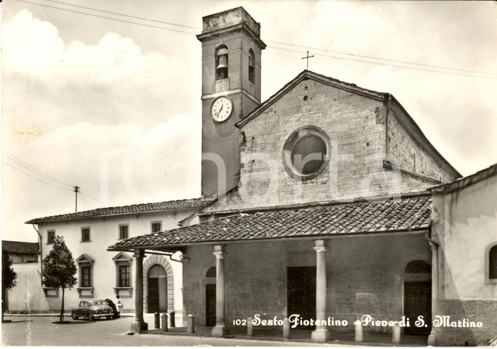 Cartolina originale da collezione 1965 SESTO FIORENTINO FI Pieve di SAN MARTINO Animata 1