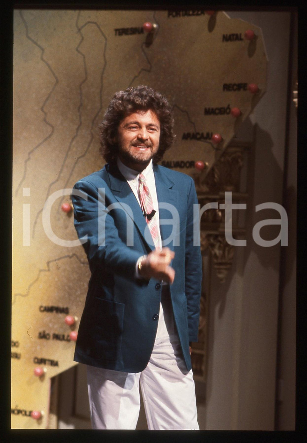 35mm vintage slide* 1984 "TE LO DO IO IL BRASILE" Beppe GRILLO in scena (7)