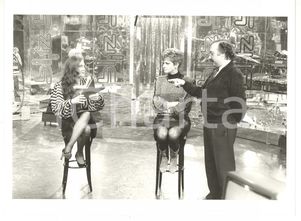 1985 ca RAI - BLITZ Carla GRAVINA - SIRIO - Gianni MINÀ *Foto VINTAGE 24x18 cm