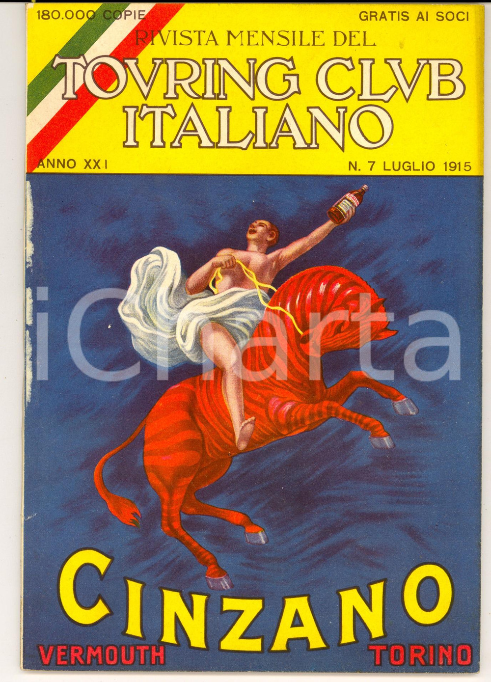Giornale, rivista storica 1915 TOURING CLUB ITALIANO Progressi nella trazione elettrica *Anno XXI nÂ° 7 1