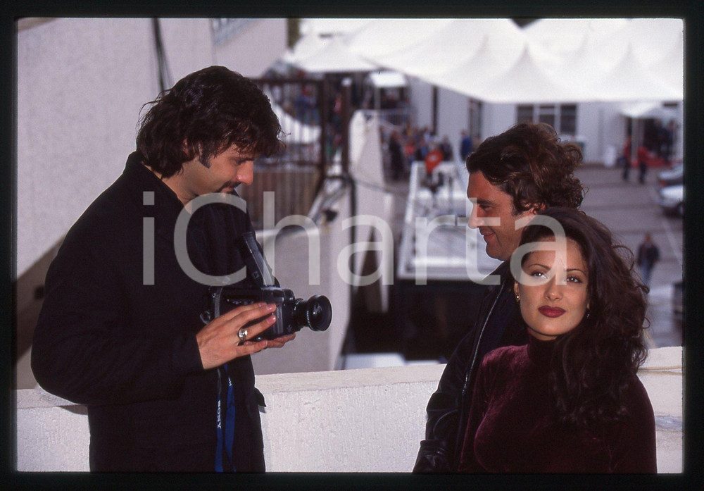 35mm vintage slide* 1995 CANNES Salma HAYEK Antonio BANDERAS Robert RODRIGUEZ *1