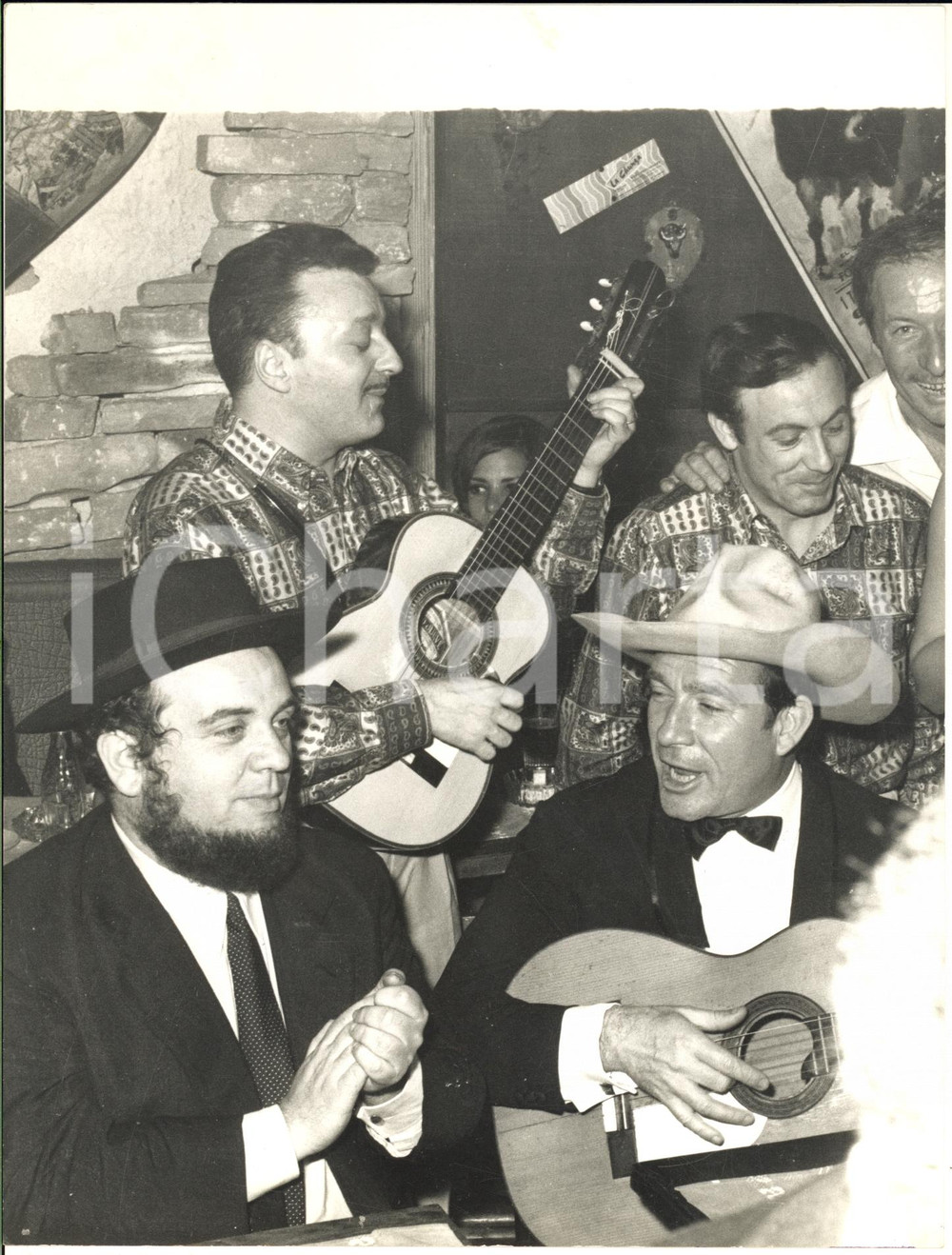1966 CANNES Ristorante "La Chunga" - Marco FERRERI e Ugo TOGNAZZI *Foto 18x24 cm