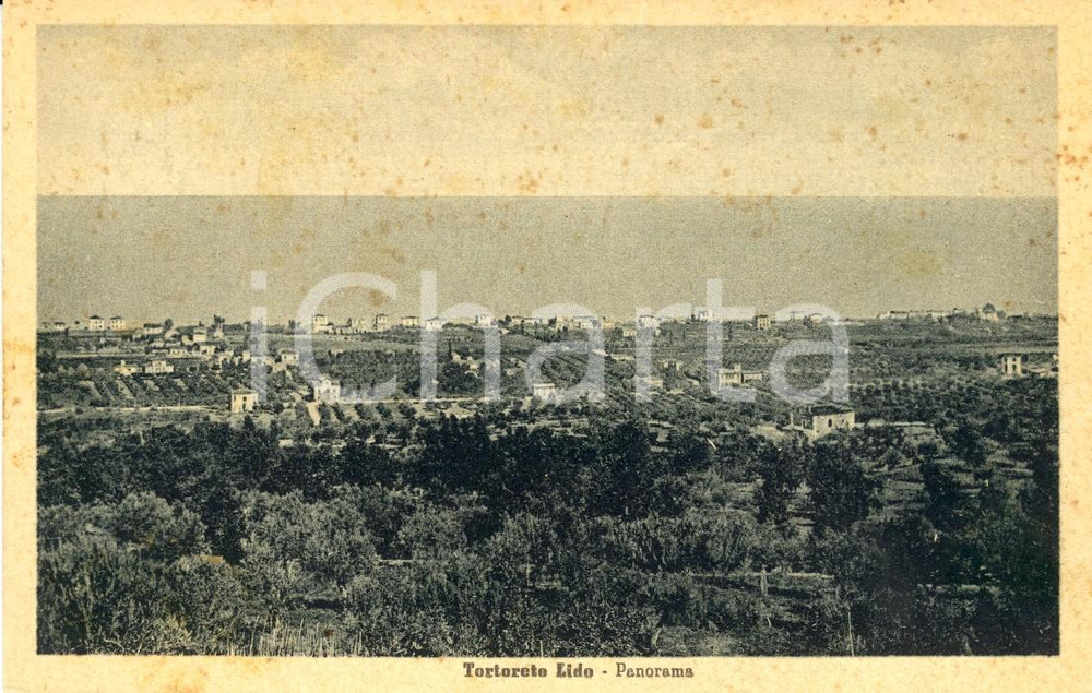 Cartolina originale da collezione 1940 ca TORTORETO (TE) Panorama del paese e del lido *Cartolina FP VG 1