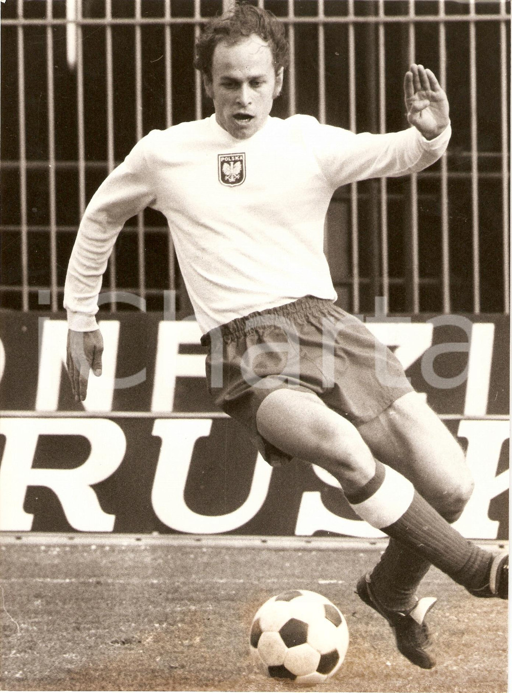 Fotografia d epoca originale 1978 POLONIA Calcio MONDIALI Grzegorz LATO durante partita POLSKA Fotografia 1