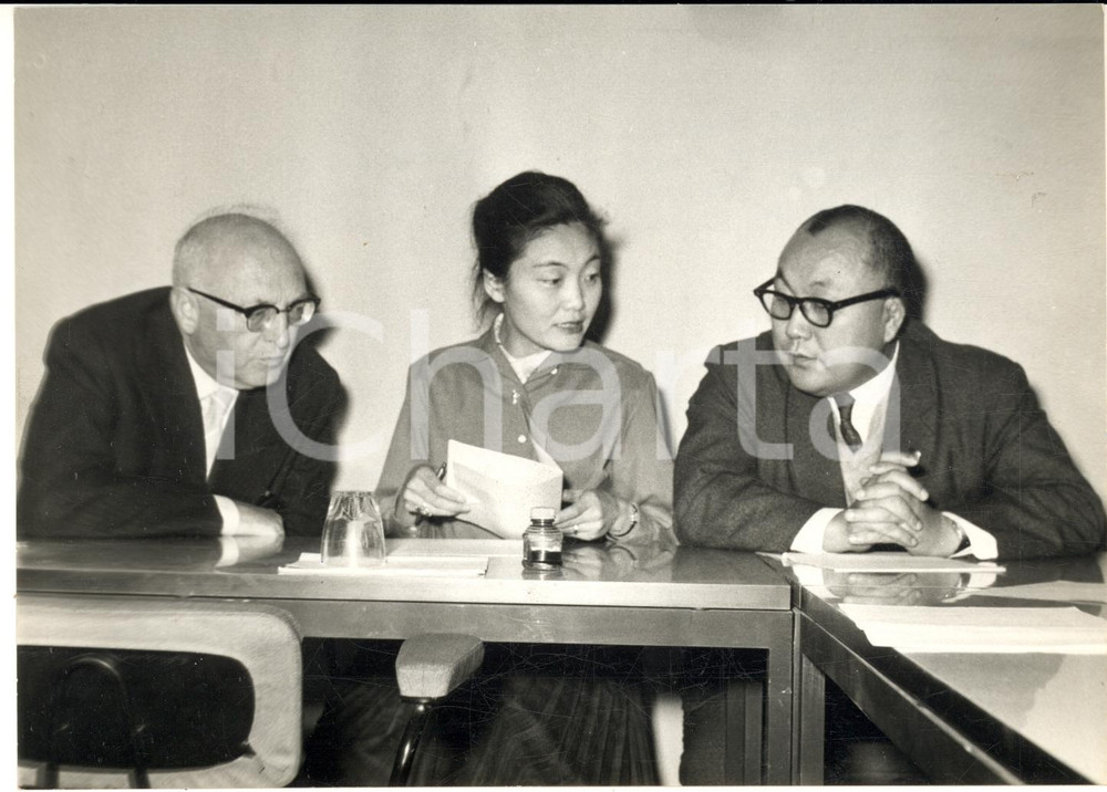 1961 ROMA Direzione PSI - Pietro NENNI ospita sindacalista Kaoru OHTA *Foto