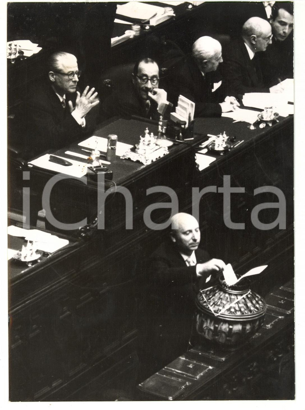 1955 ROMA Elezione presidente della Repubblica - Voto on. Mario SCELBA *Foto