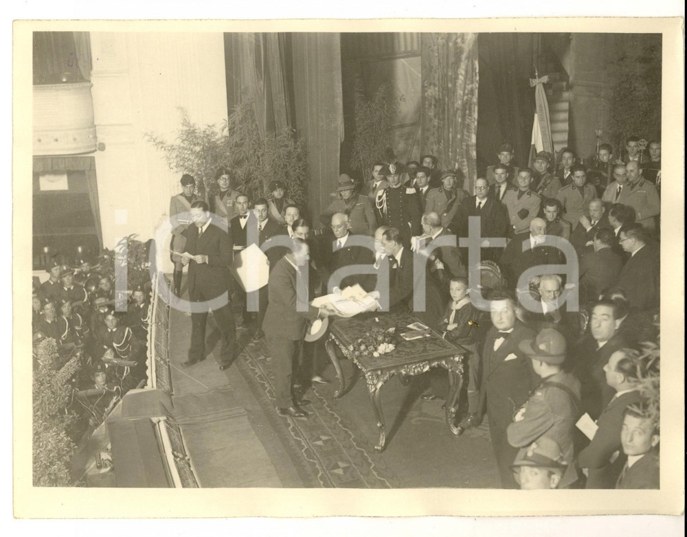 Fotografia d epoca originale 1930 ROMA Arrigo SERPIERI alla premiazione della gara per la vittoria del grano 1
