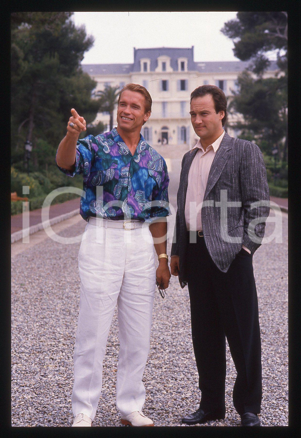 35mm vintage slide* 1988 CANNES - Arnold SCHWARZENEGGER e Jim BELUSHI