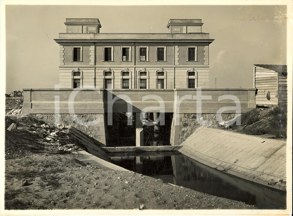 Fotografia d'epoca originale 1934 CASERTA Bonifica VOLTURNO Centrale idrovora FOTO 1