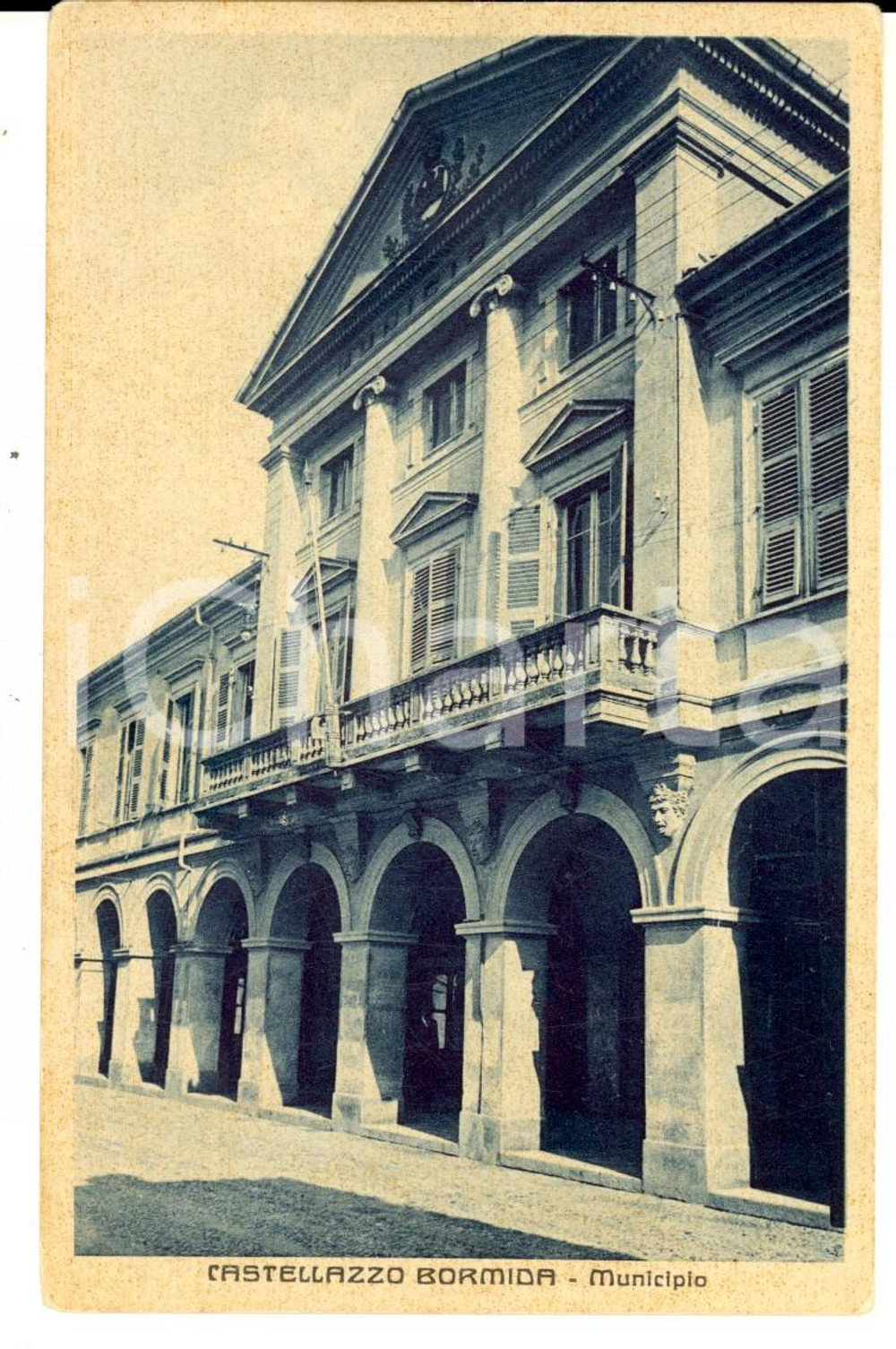 Cartolina originale da collezione 1930 ca CASTELLAZZO BORMIDA AL Municipio Cartolina postale FP NV 1