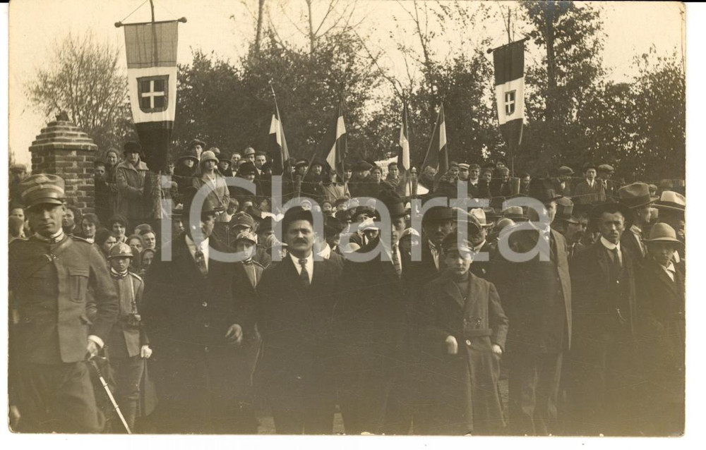 Fotografia d epoca originale 1920 ca SAN FRANCESCO AL CAMPO TO Raduno reduci 92° Reggimento Fanteria Foto 1