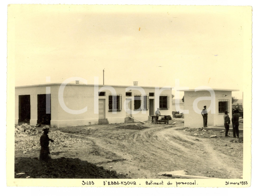 Fotografia d epoca originale 1955 EBBA KSOUR Tunisie Batiment du personnel  Photo 24x18 cm 1