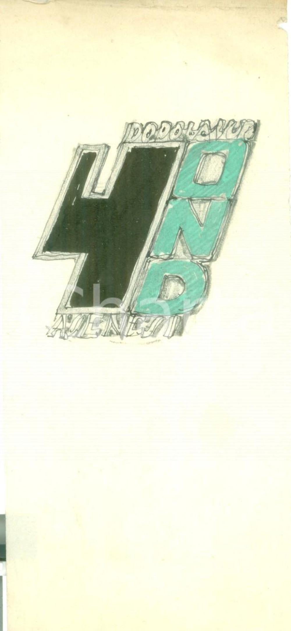 Stampa, bozzetto originale 1940 ca MILANO O.N.D. Dopolavoro SENESI Bozzetto DISEGNATO A MANO per medaglia 1