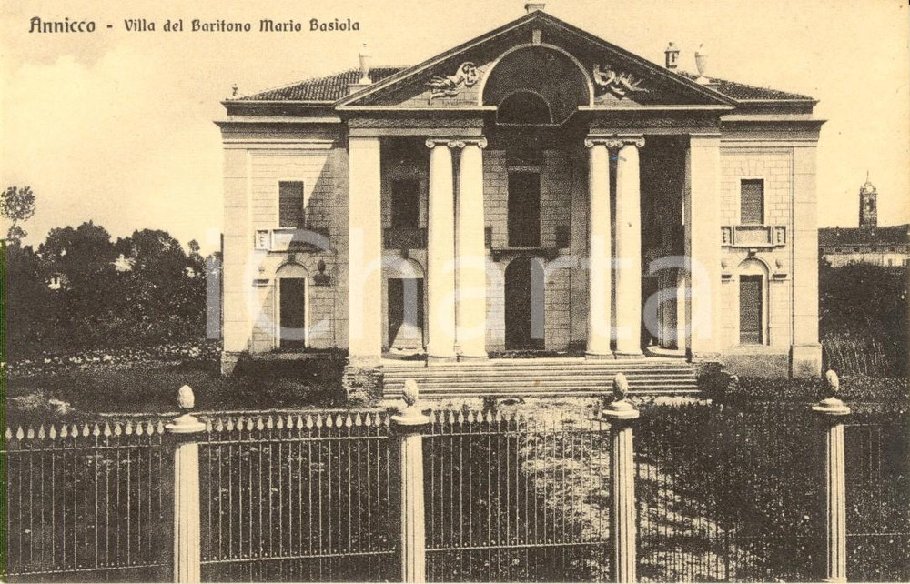 Cartolina originale da collezione 1920 ca ANNICCO CR Villa del baritono Mario BASIOLA Cartolina postale FP NV 1