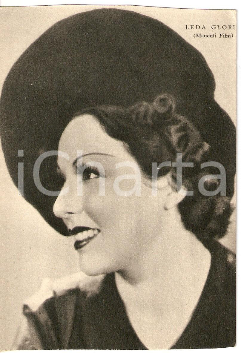 Cartolina originale da collezione 1938 CINEMA Attrice Leda GLORI Ritratto con cappello *Cartolina DANNEGGIATA 1