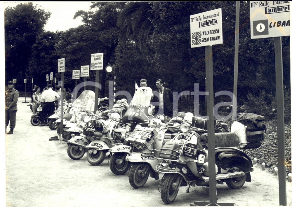 1961 BARCELLONA Rally Internazionale LAMBRETTA- Sfilata WESSEX CLUB *Foto 18x13