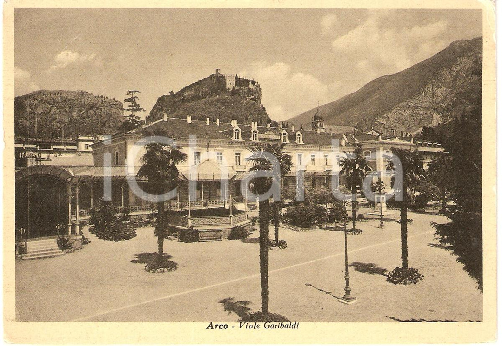 Cartolina originale da collezione 1950 ca ARCO (TN) VIALE GARIBALDI Scorcio panoramico CARTOLINA (1) 1