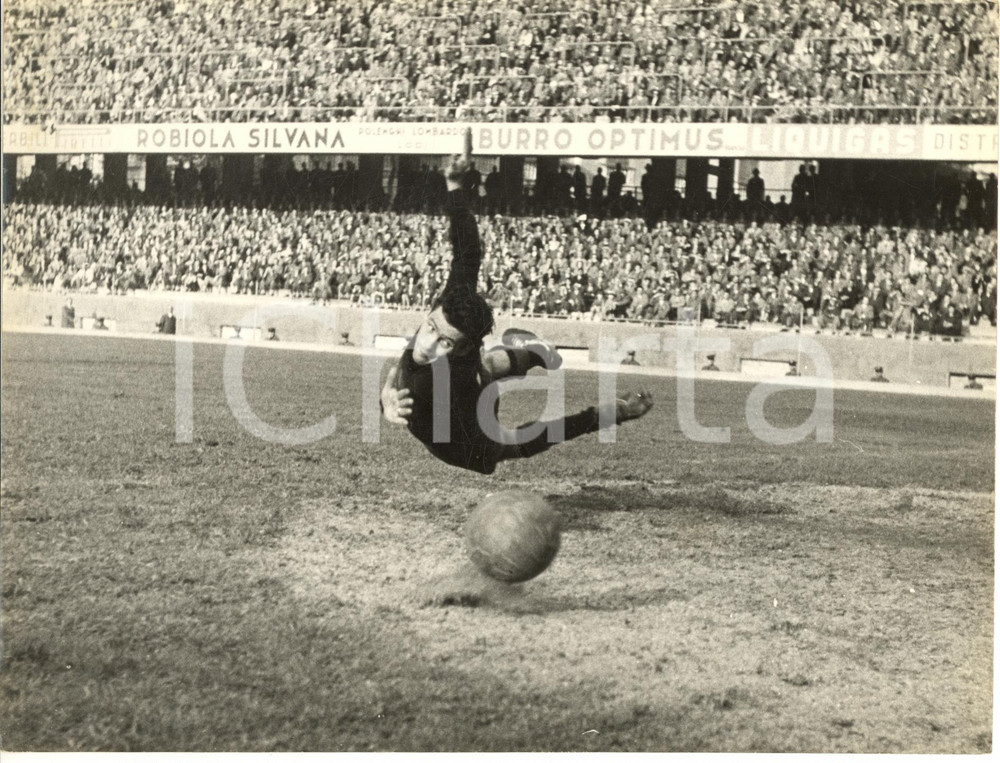 1953 CALCIO SERIE A GENOA-TORINO 1-2 Tuffo di Narciso SOLDAN - Foto 24x18 cm