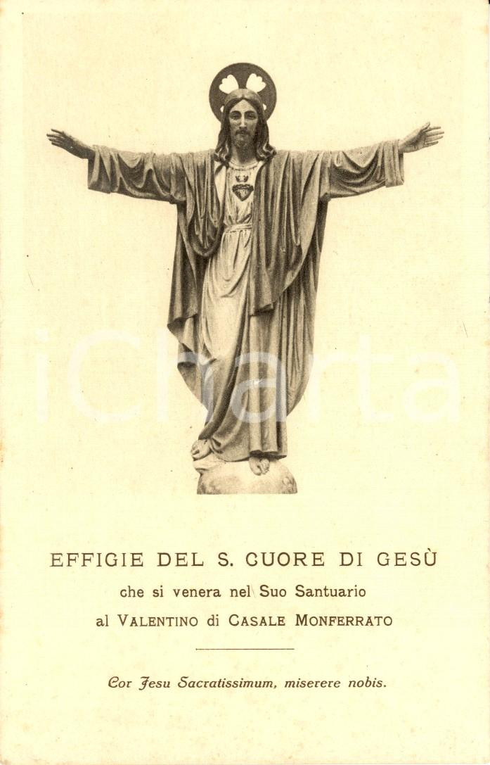 Cartolina originale da collezione 1930 ca CASALE MONFERRATO Statua al Santuario SACRO CUORE di GESU  Cartolina NV 1