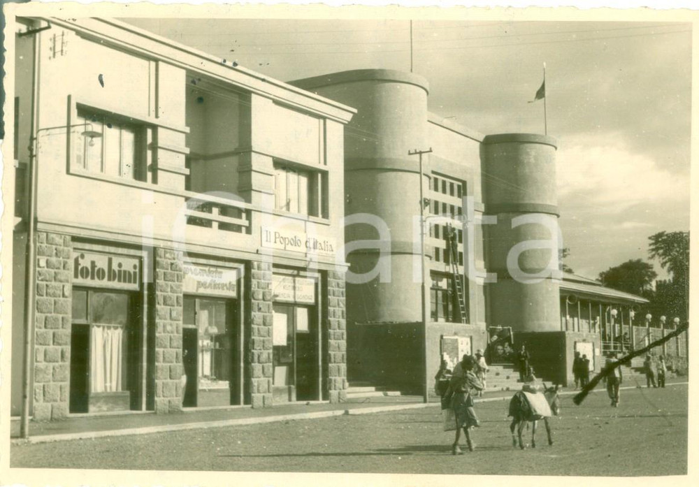Fotografia d epoca originale 1936 GONDAR ETIOPIA AOI La sede de IL POPOLO D ITALIA e Fotografo BINI Foto 1