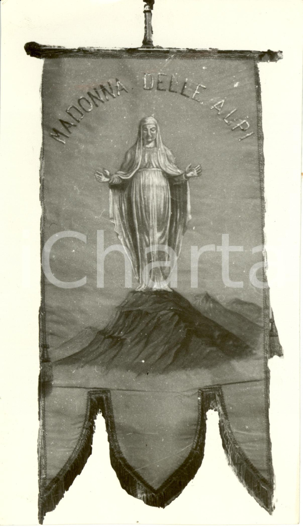 Fotografia d epoca originale 1936 SAINTVINCENT Labaro Madonna Alpi per XI Reggimento ALPINI Fotografia 1