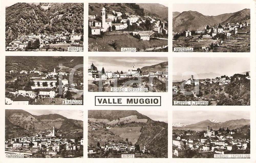 Cartolina originale da collezione 1953 VALLE DI MUGGIO (SVIZZERA) Vedutine e scorci panoramici *Cartolina FP VG 1