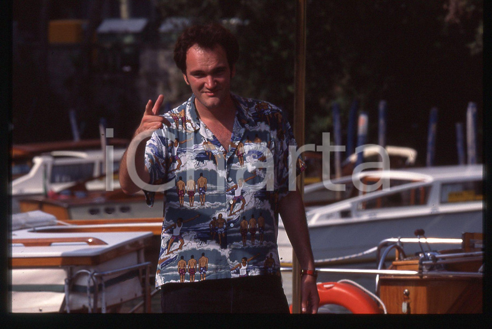 35mm vintage slide* 1995 ca VENEZIA Quentin TARANTINO alla Mostra del Cinema (4)