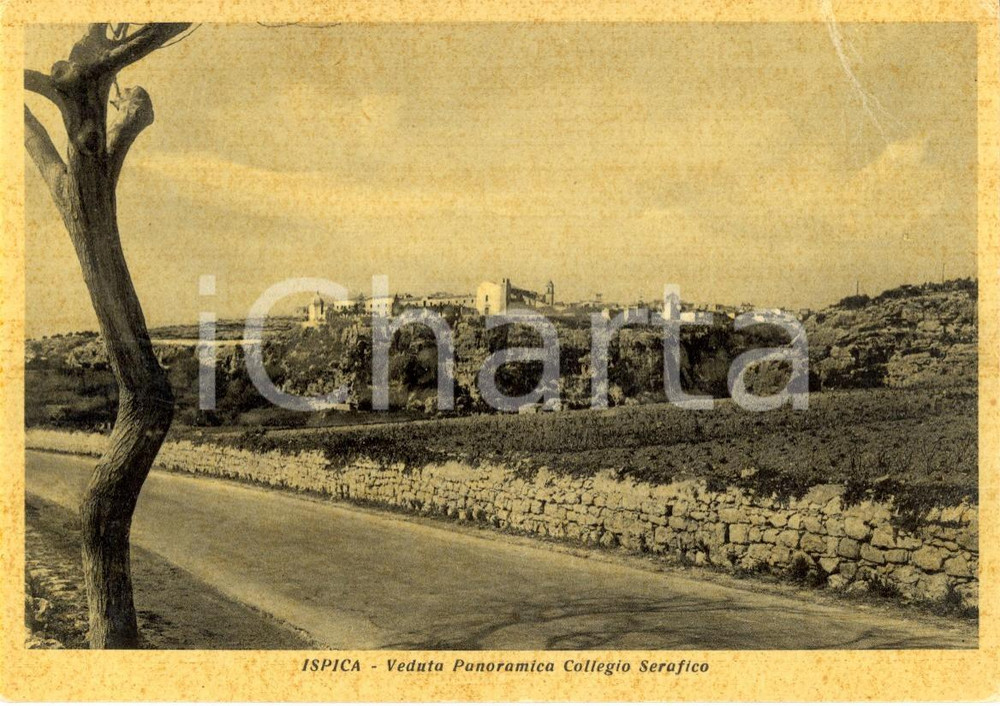Cartolina originale da collezione 1940 ca ISPICA RA Veduta del Collegio SERAFICO Cartolina postale FP VG 1