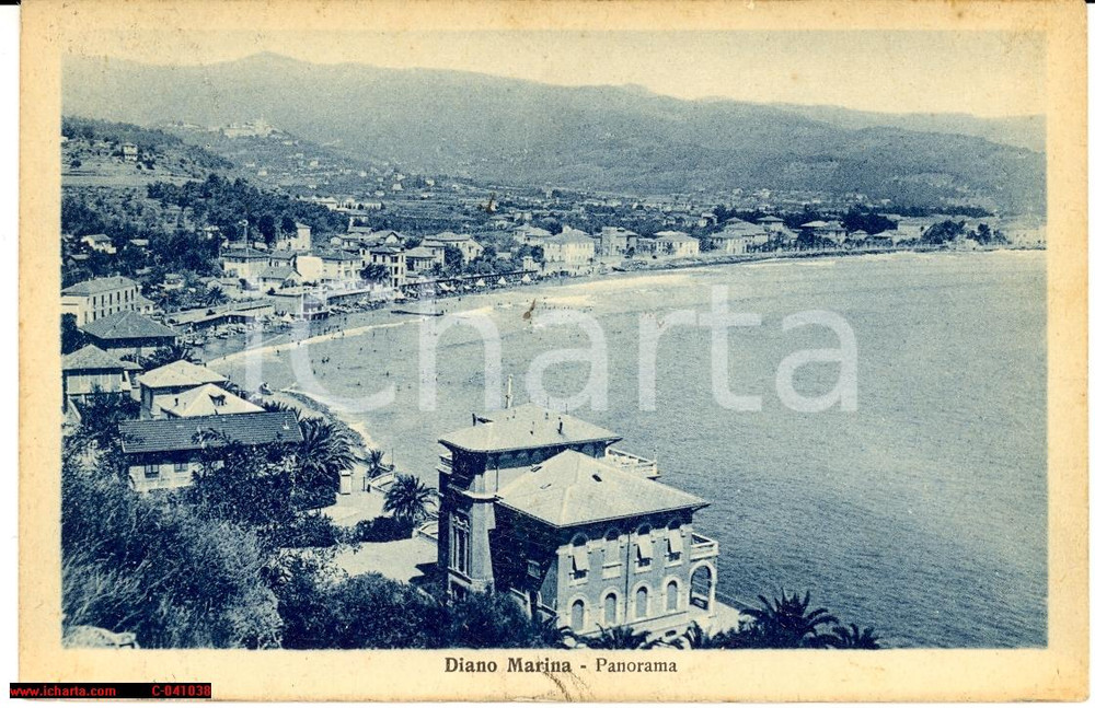 Cartolina originale da collezione 1929 DIANO MARINA Veduta generale FP VG 1