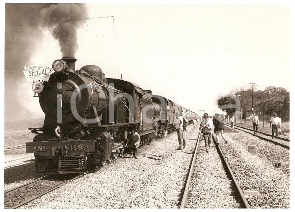 Fotografia d epoca originale 1985 NRZ National Railways of ZIMBABWE Steam special excursion Foto 17x12 cm 1