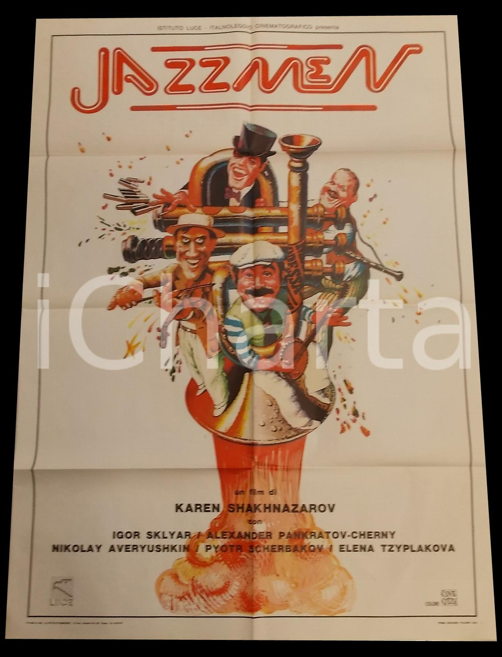 Materiale cinematografico d’epoca 1983 JAZZMEN Igor SKLYAR Nikolay AVERYUSHKIN Manifesto PRIMA EDIZIONE 100x140 1