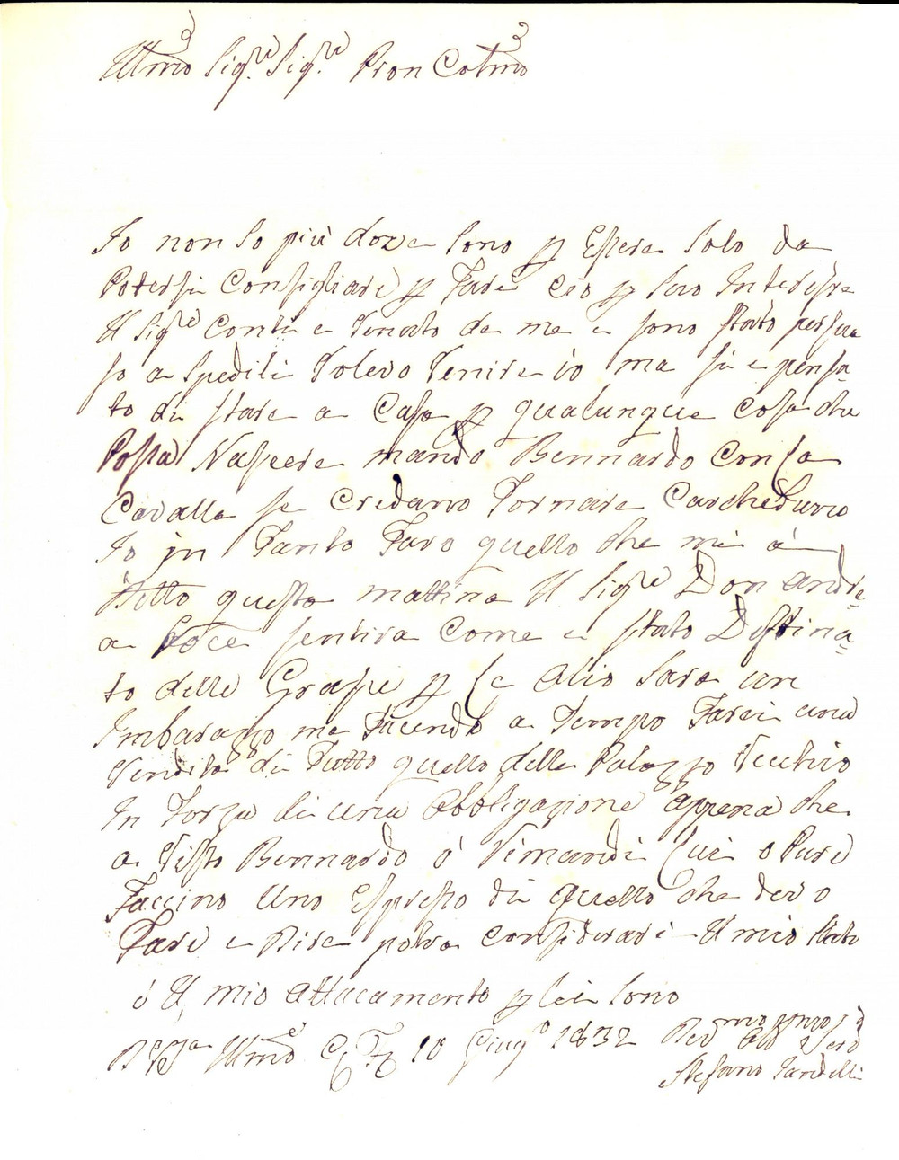 Manoscritto, lettera originale 1832 FIRENZE Vendita imbarazzante per Stefano FANDELLI Lettera 1