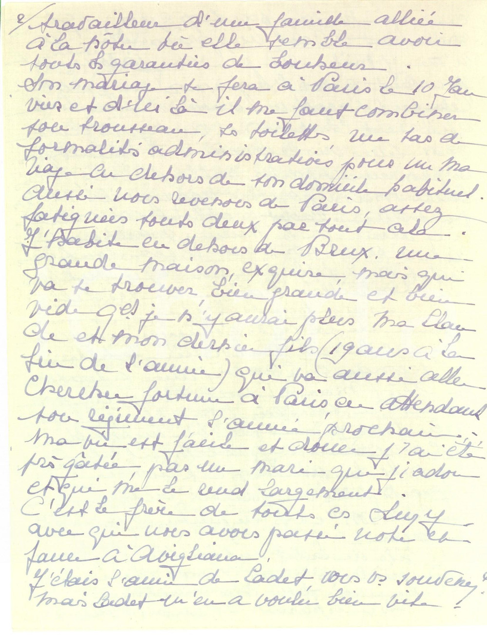 Autografo originale 1952 BRUXELLES Huguette FALCON DE LONGEVIALLE sul matrimonio della figlia 1