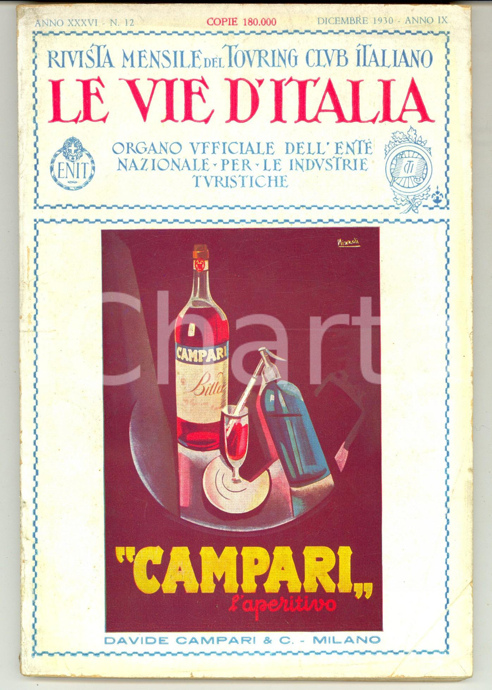 Giornale, rivista storica 1930 TOURING CLUB ITALIANO Il FAI di Trento e le sue funivie Anno XXXVI n°12 1