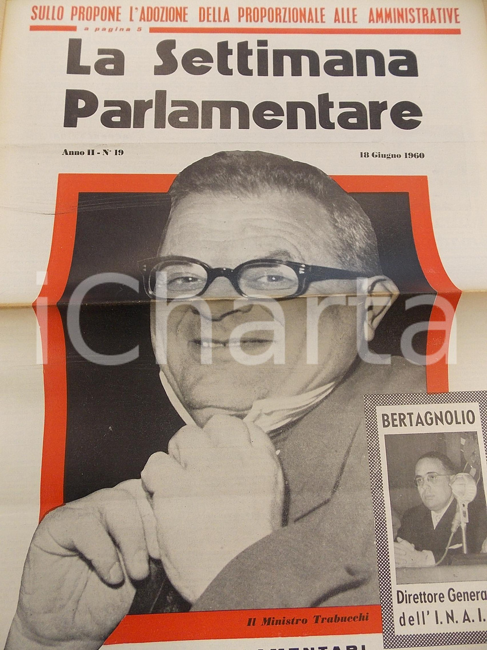 Giornale, rivista storica 1960 LA SETTIMANA PARLAMENTARE Turismo antiquato in Italia Anno II n° 19 1