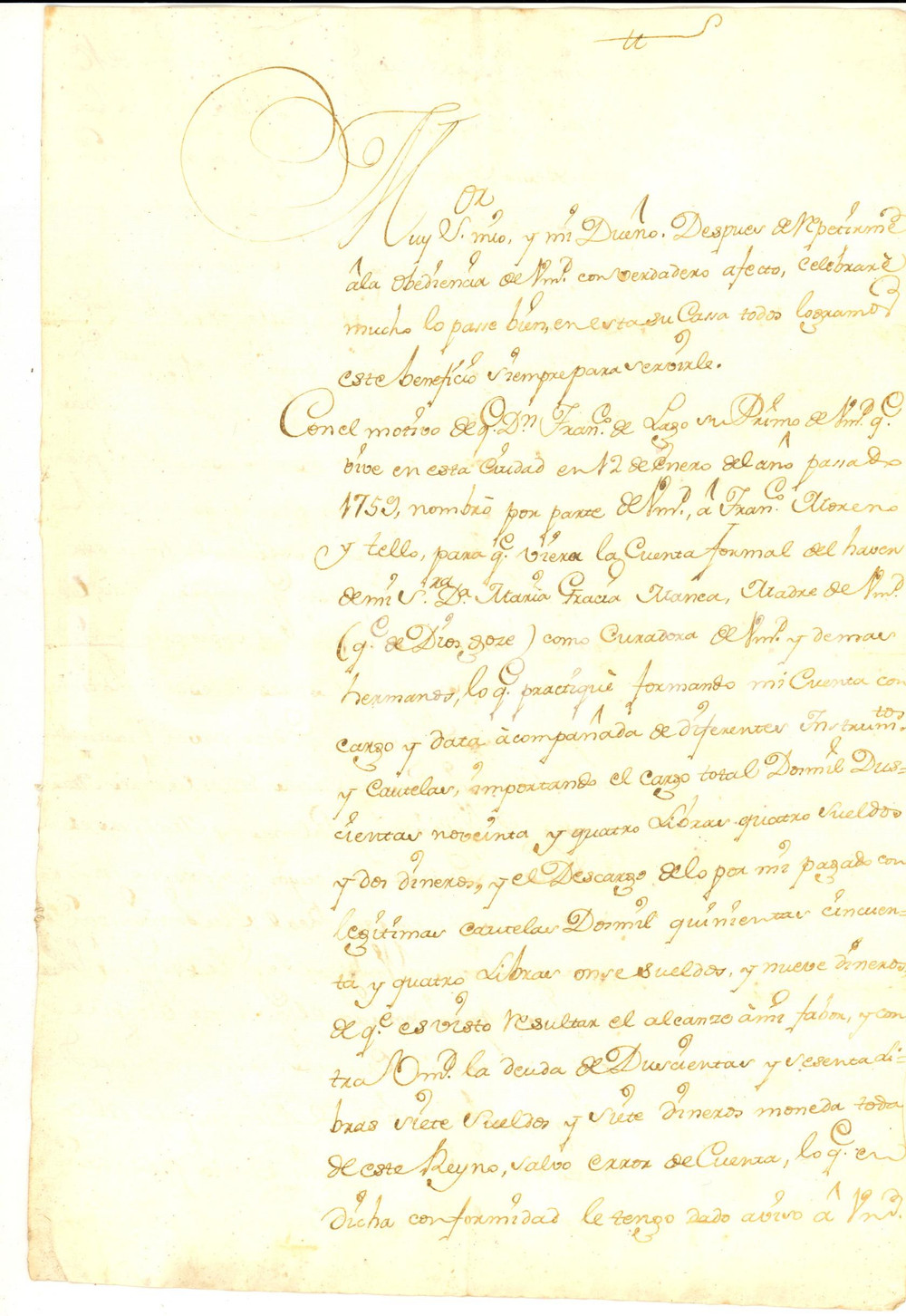 Documento originale, autentico 1767 VALENCIA ES Don Estevan PELEGRÃŒ chiede un pagamento a don Pedro RIPOLL 1