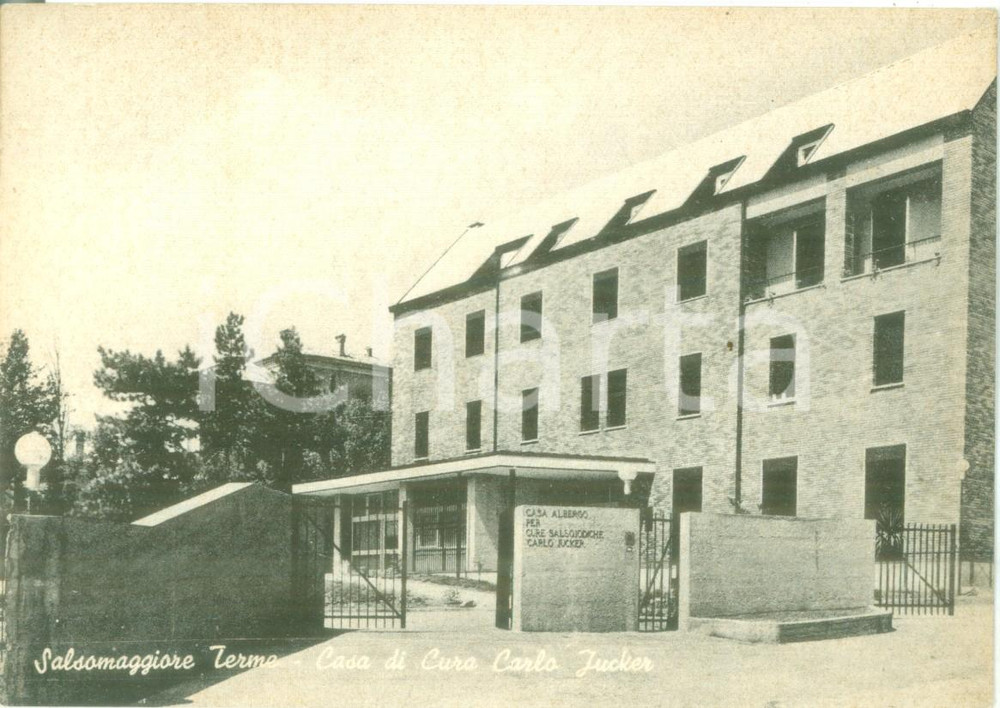Cartolina originale da collezione 1950 ca SALSOMAGGIO TERME PR Casa di cura Carlo JUCKER Cartolina postale FG NV 1