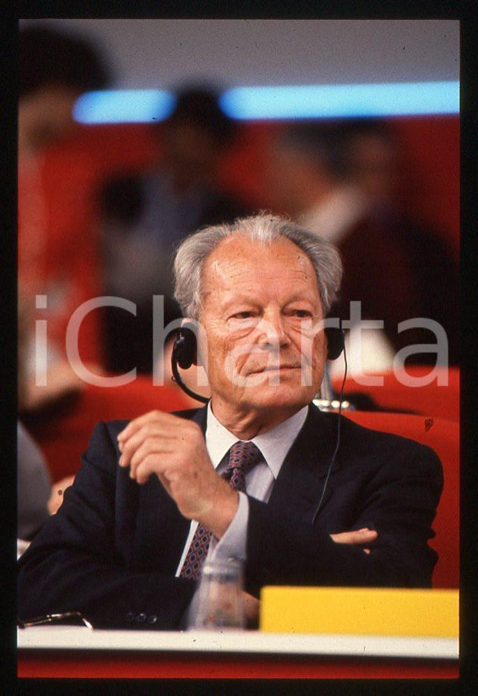 35mm vintage slide*1989 MILANO  Willy BRANDT congresso del PSI 11